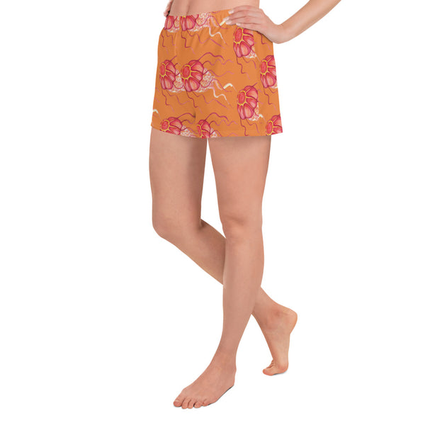 Sunshine Orange - Women's Athletic Short Shorts